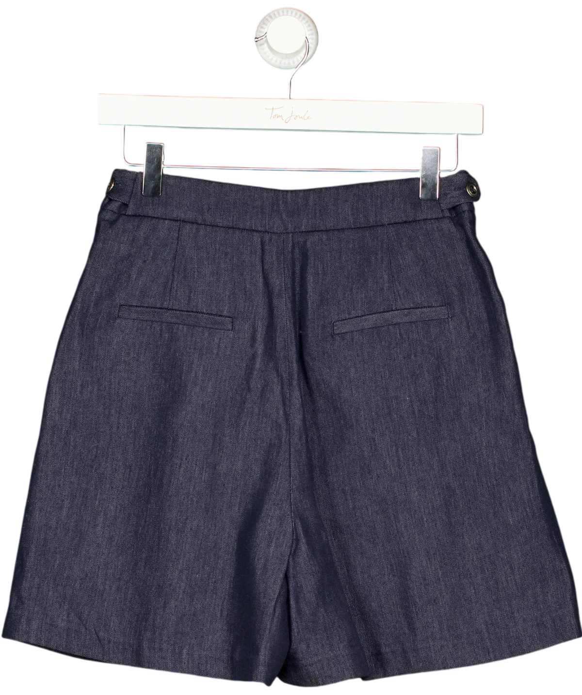 Fabrique Blue X EDWARD CRUTCHLEY Rebeka Lyocell Denim Shorts Indigo, size UK XS — back
