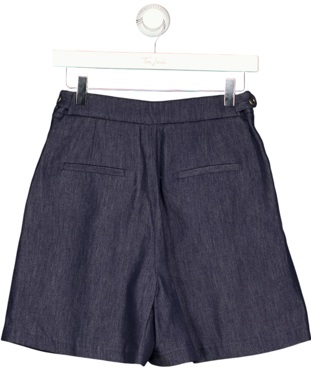 Fabrique Blue X EDWARD CRUTCHLEY Rebeka Lyocell Denim Shorts Indigo, size UK XS — back