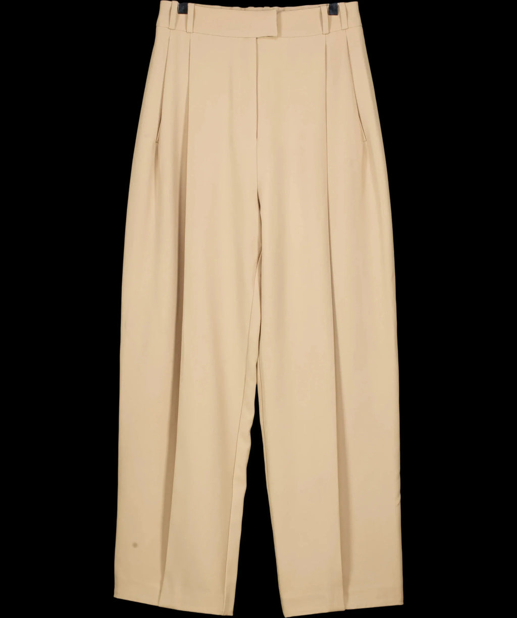 Re Ona Beige Beige Pleated Wide Leg Tailored Trousers Size XS, size UK 6 — detail