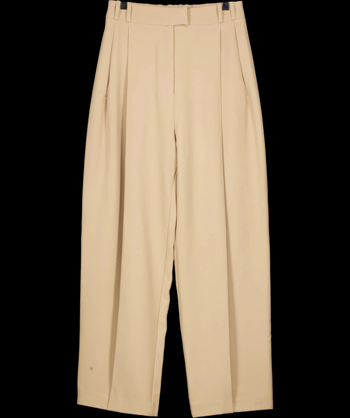 Re Ona Beige Beige Pleated Wide Leg Tailored Trousers Size XS, size UK 6 — detail