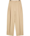 Re Ona Beige Beige Pleated Wide Leg Tailored Trousers Size XS, size UK 6 — front
