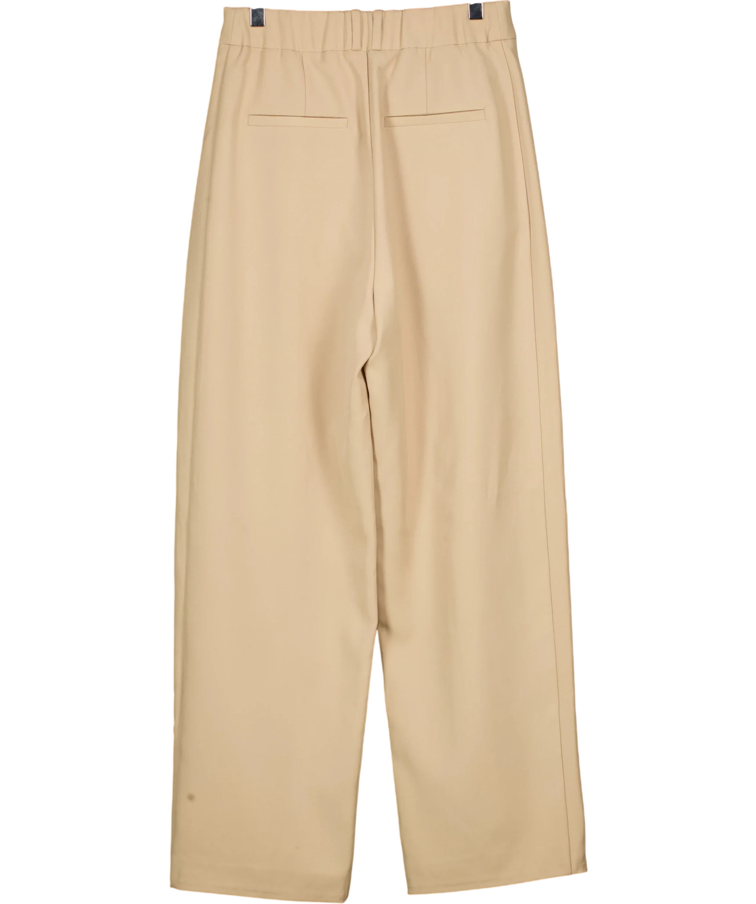 Re Ona Beige Beige Pleated Wide Leg Tailored Trousers Size XS, size UK 6 — back