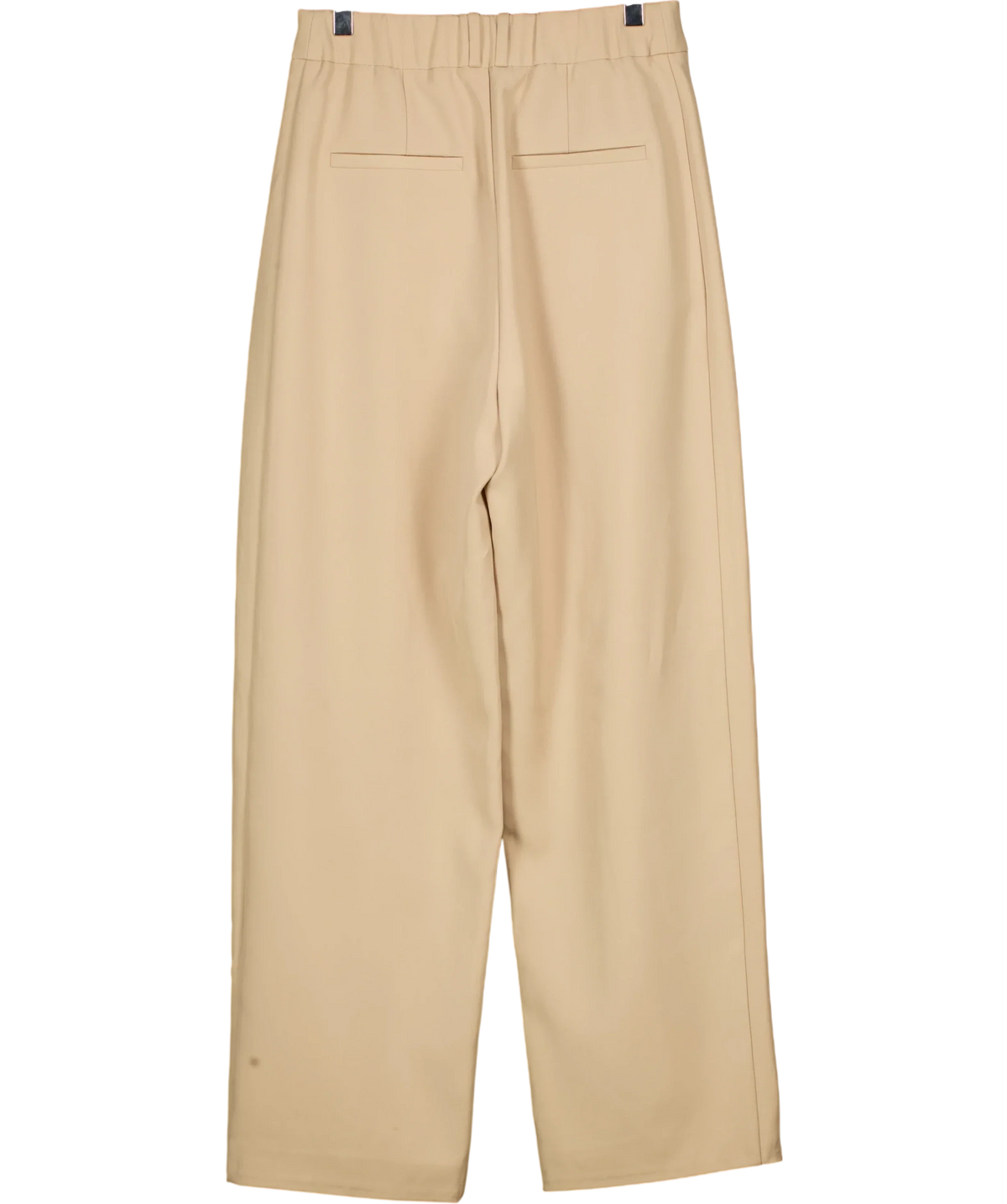 Re Ona Beige Beige Pleated Wide Leg Tailored Trousers Size XS, size UK 6 — back