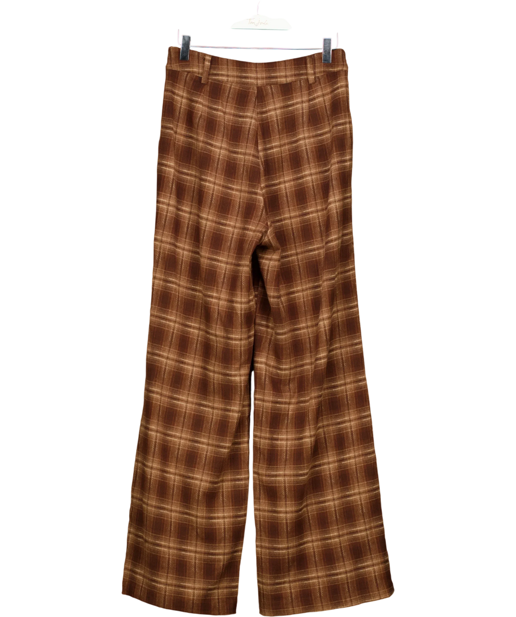 4th & Reckless Brown Tove Check Trousers Brown, size UK 8 — back