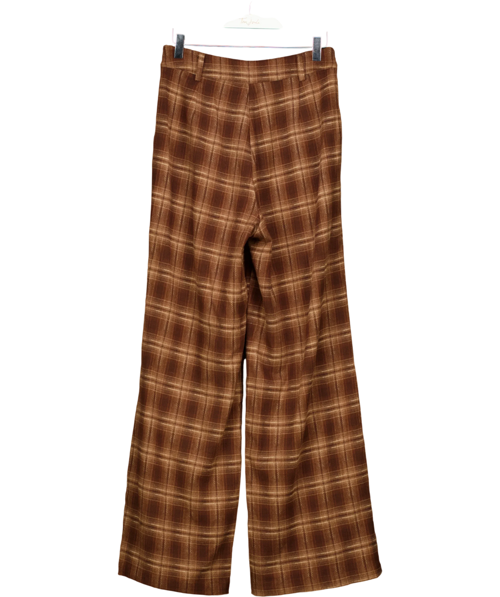 4th & Reckless Brown Tove Check Trousers Brown, size UK 8 — back