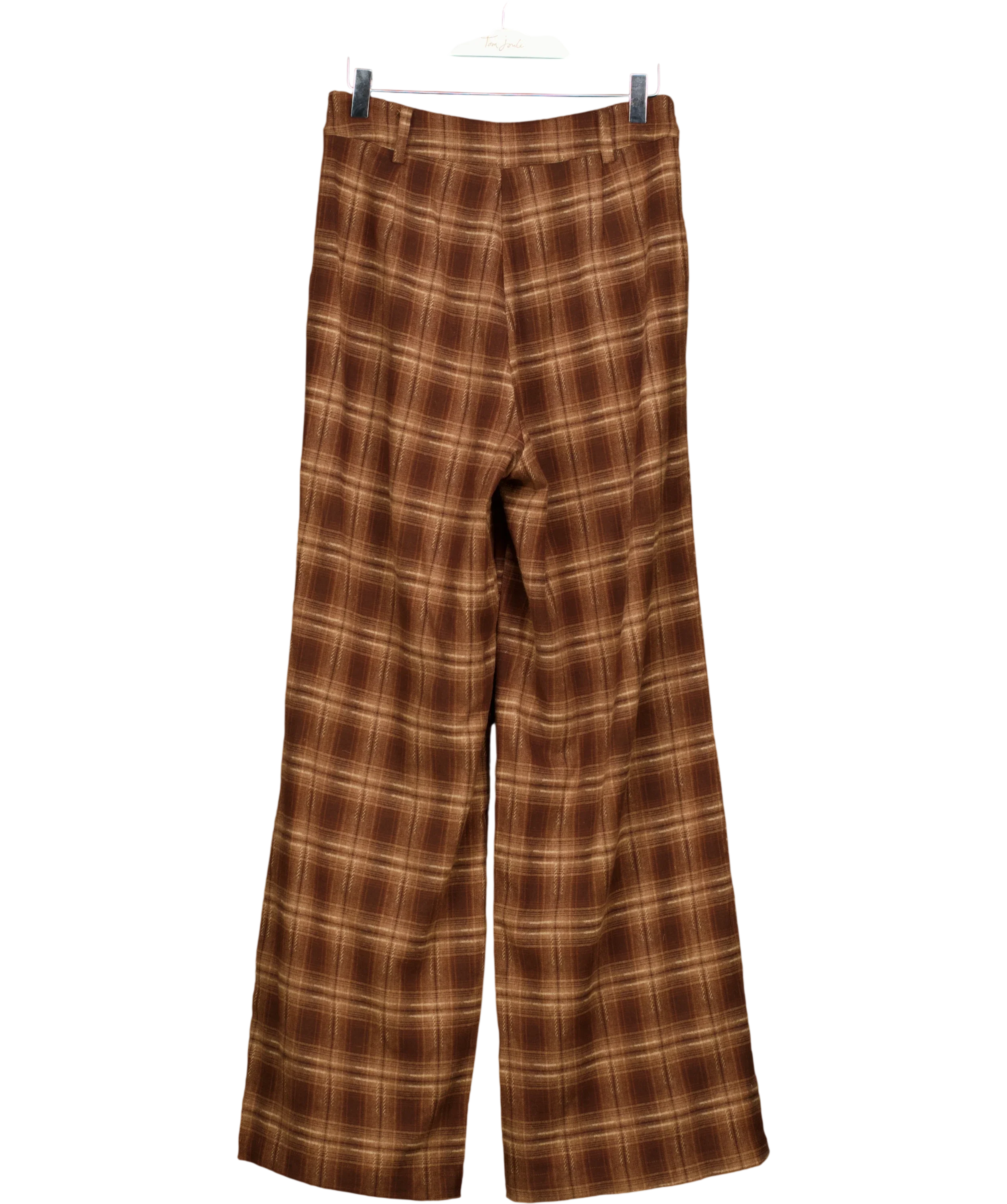 4th & Reckless Brown Tove Check Trousers Brown, size UK 8 — back