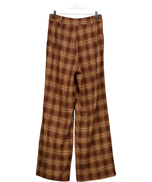 4th & Reckless Brown Tove Check Trousers Brown, size UK 8 — back