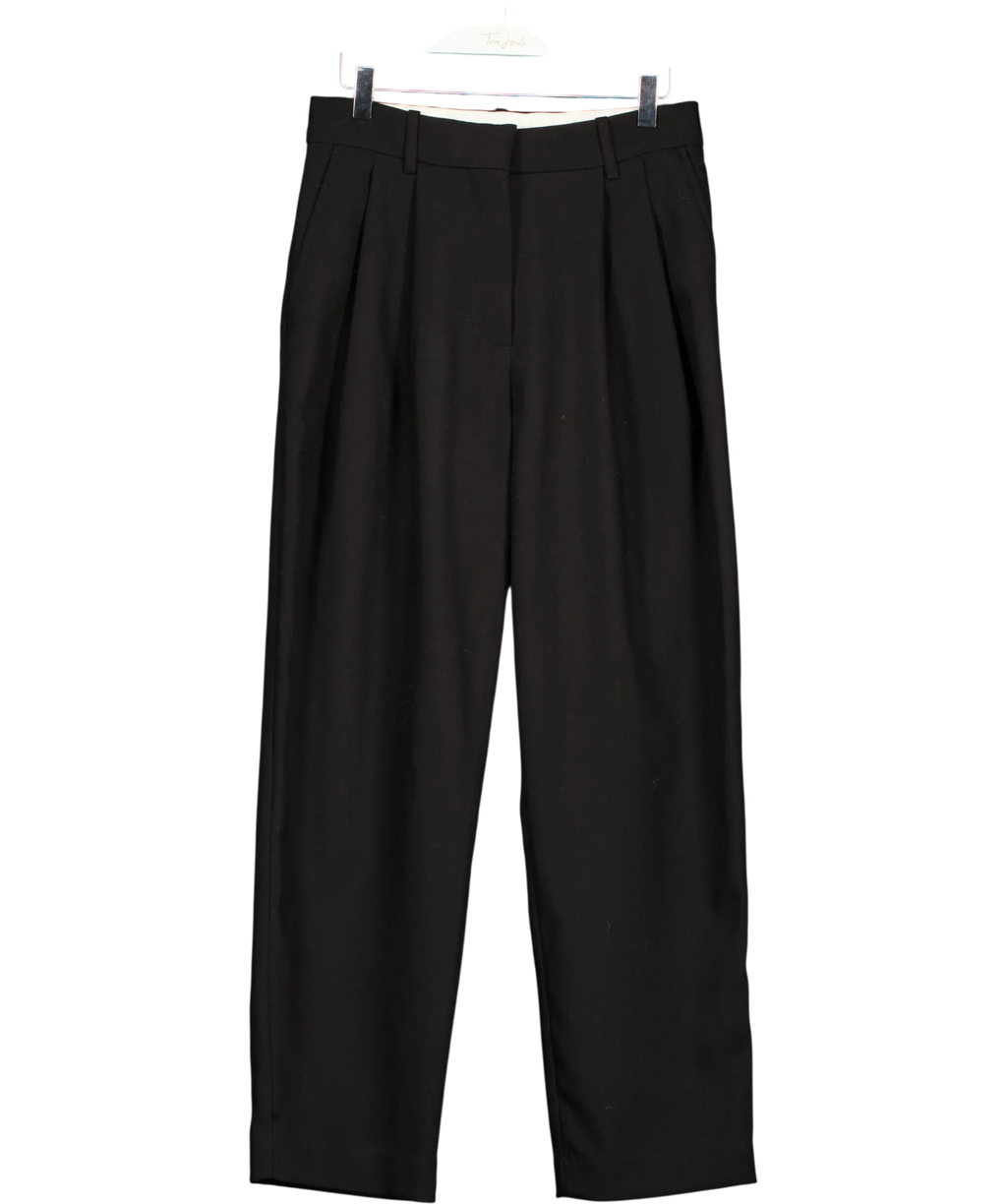 Weekday Black BLack zinc tailored loose fit trousers SZ34, size UK 6 — front