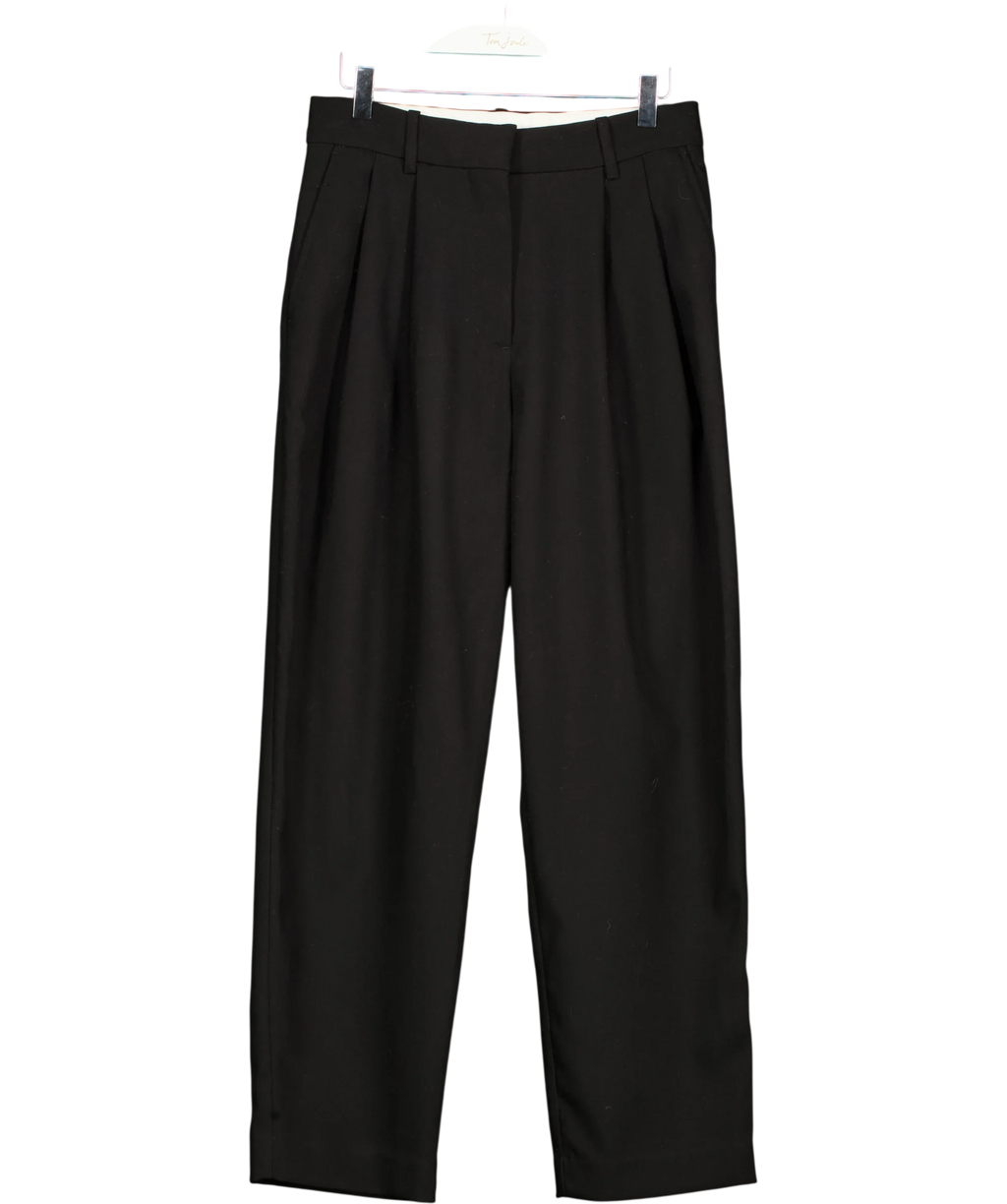 Weekday Black BLack zinc tailored loose fit trousers SZ34, size UK 6 — front