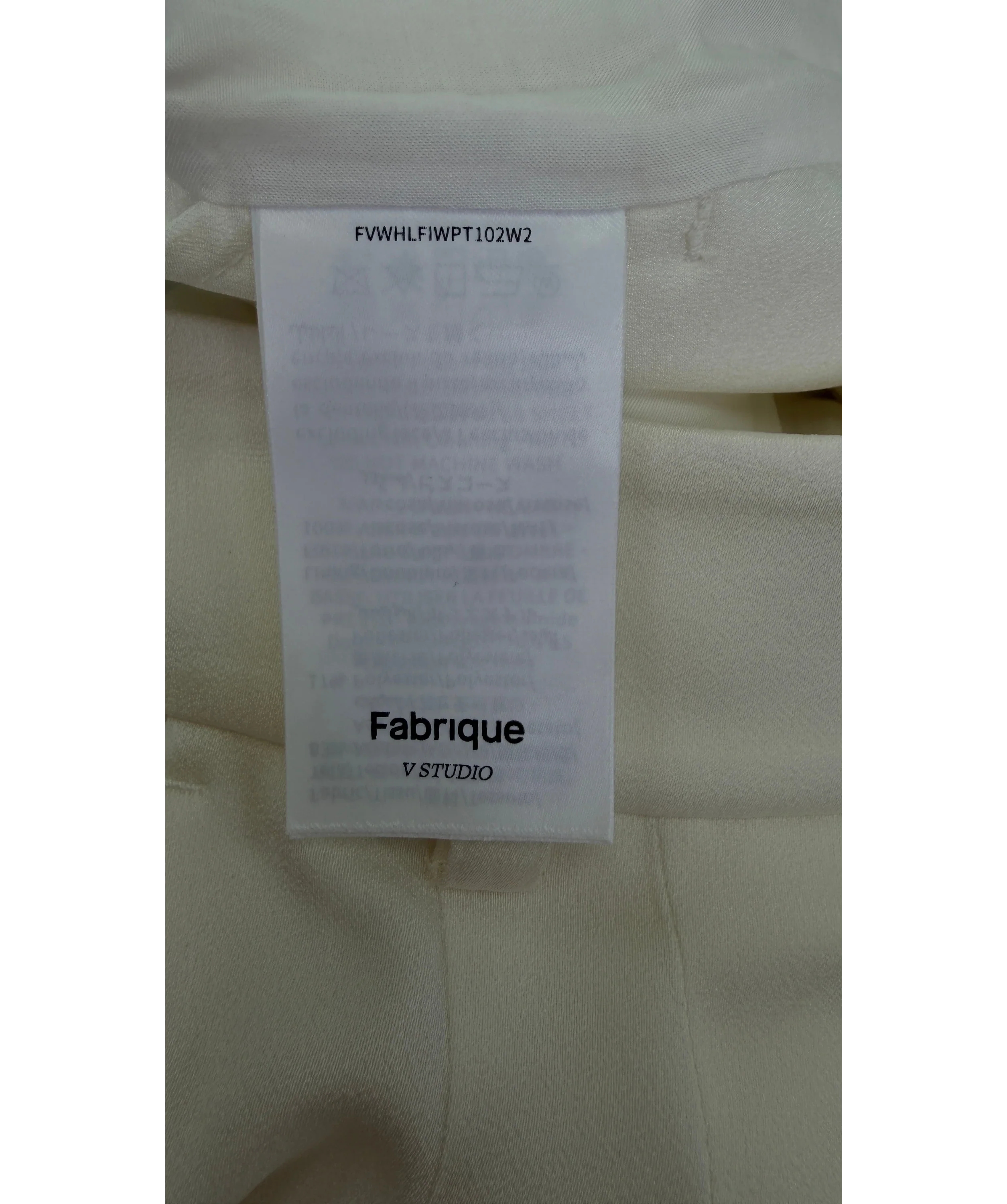Fabrique White Kari Lace-Trim Pants Natural White, size UK XS — label