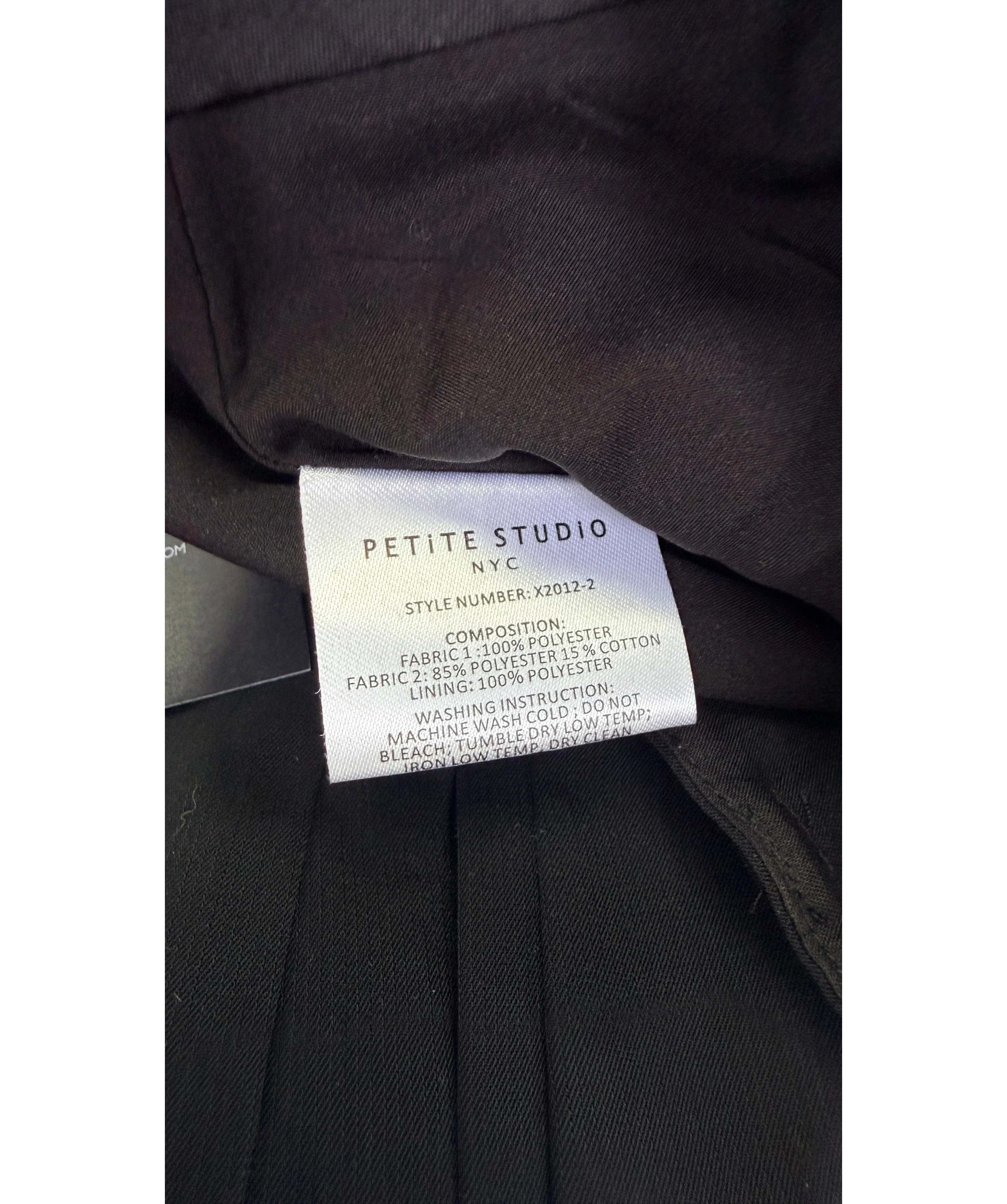 Petite Studio NYC Black Jane Pleated Wide Leg Trousers Black, size UK XS — label