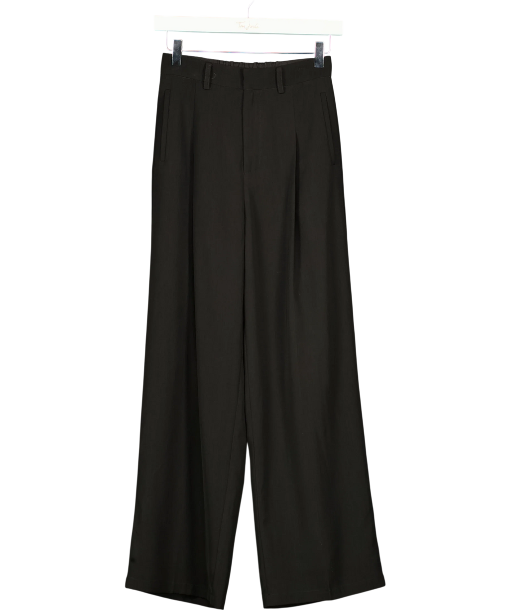 Petite Studio NYC Black Jane Pleated Wide Leg Trousers Black, size UK XS — front