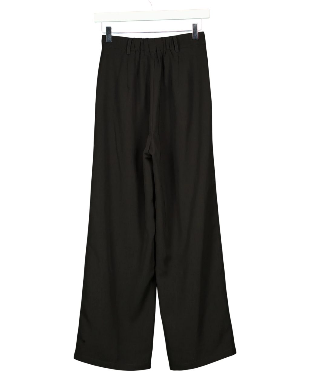 Petite Studio NYC Black Jane Pleated Wide Leg Trousers Black, size UK XS — back