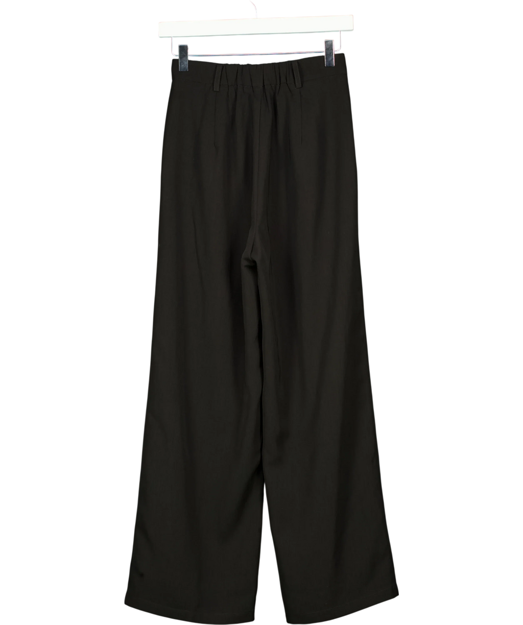 Petite Studio NYC Black Jane Pleated Wide Leg Trousers Black, size UK XS — back