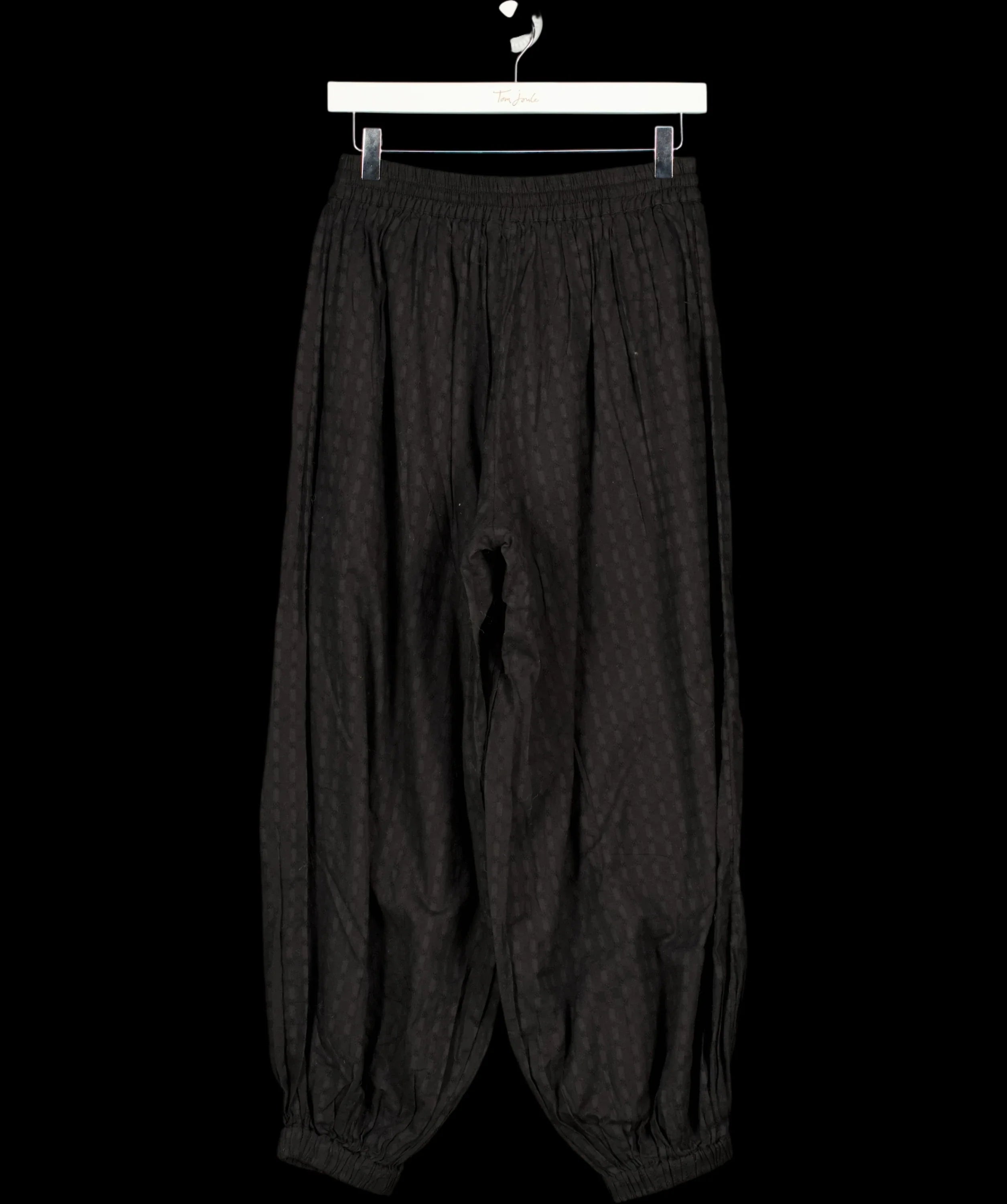 Monsoon Black Black Nora Textured Cotton Balloon Trousers, size UK S — label