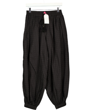 Monsoon Black Nora Textured Cotton Balloon Trousers UK S