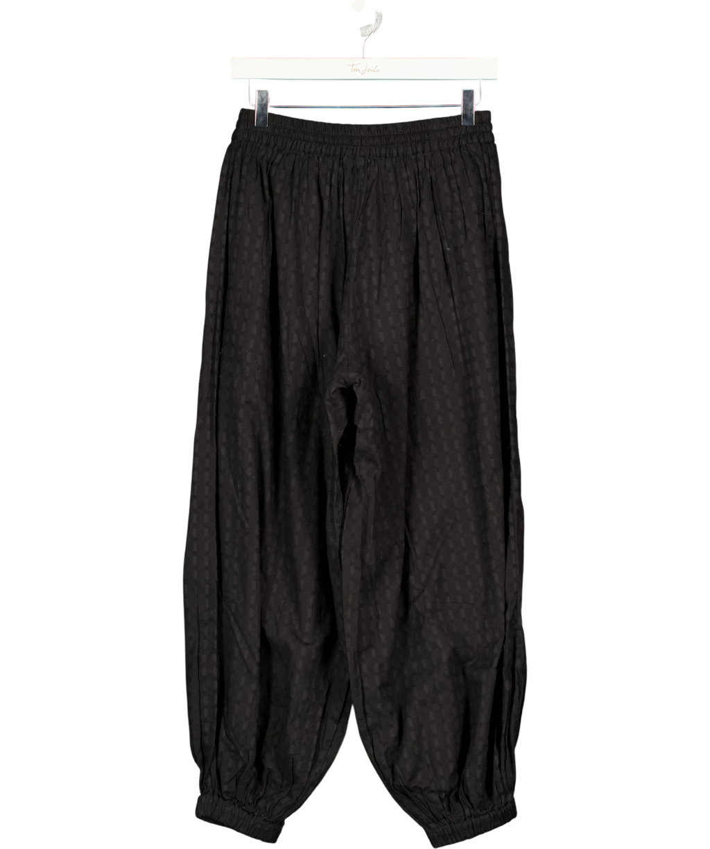 Monsoon Black Black Nora Textured Cotton Balloon Trousers, size UK S — back