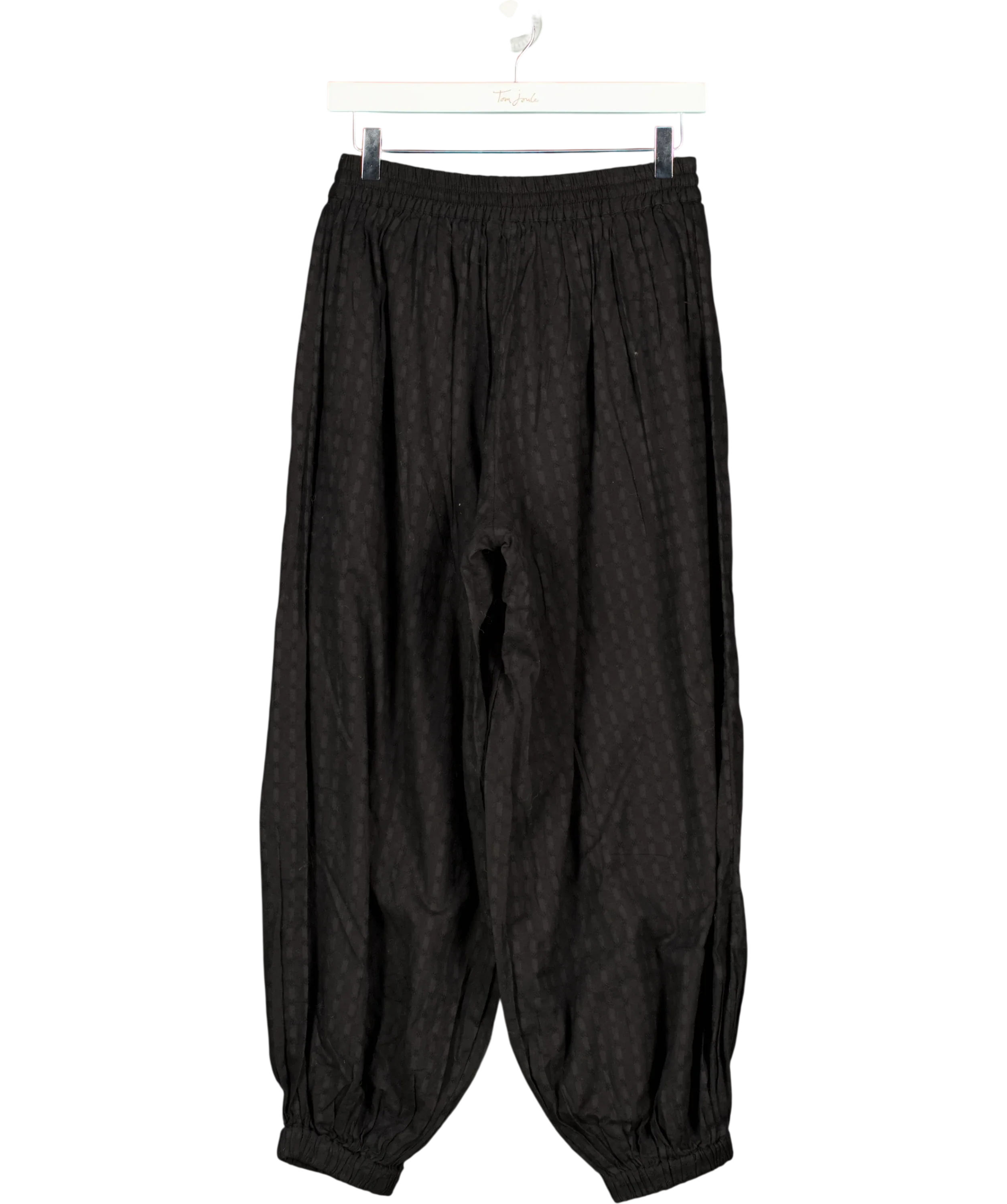 Monsoon Black Black Nora Textured Cotton Balloon Trousers, size UK S — back