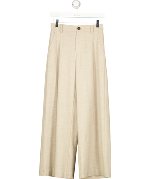 Fabrique Beige Essential Solo Baggy Pants In Linen Style Blend UK XS