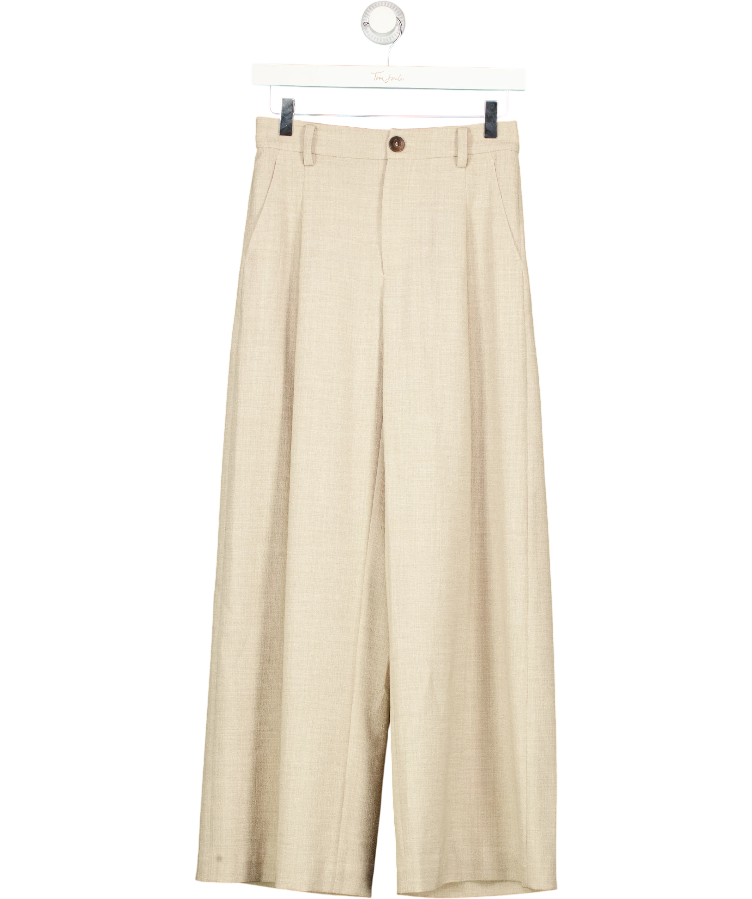 Fabrique Beige ESSENTIAL Solo Baggy Pants in Linen Style Blend, size UK XS — front