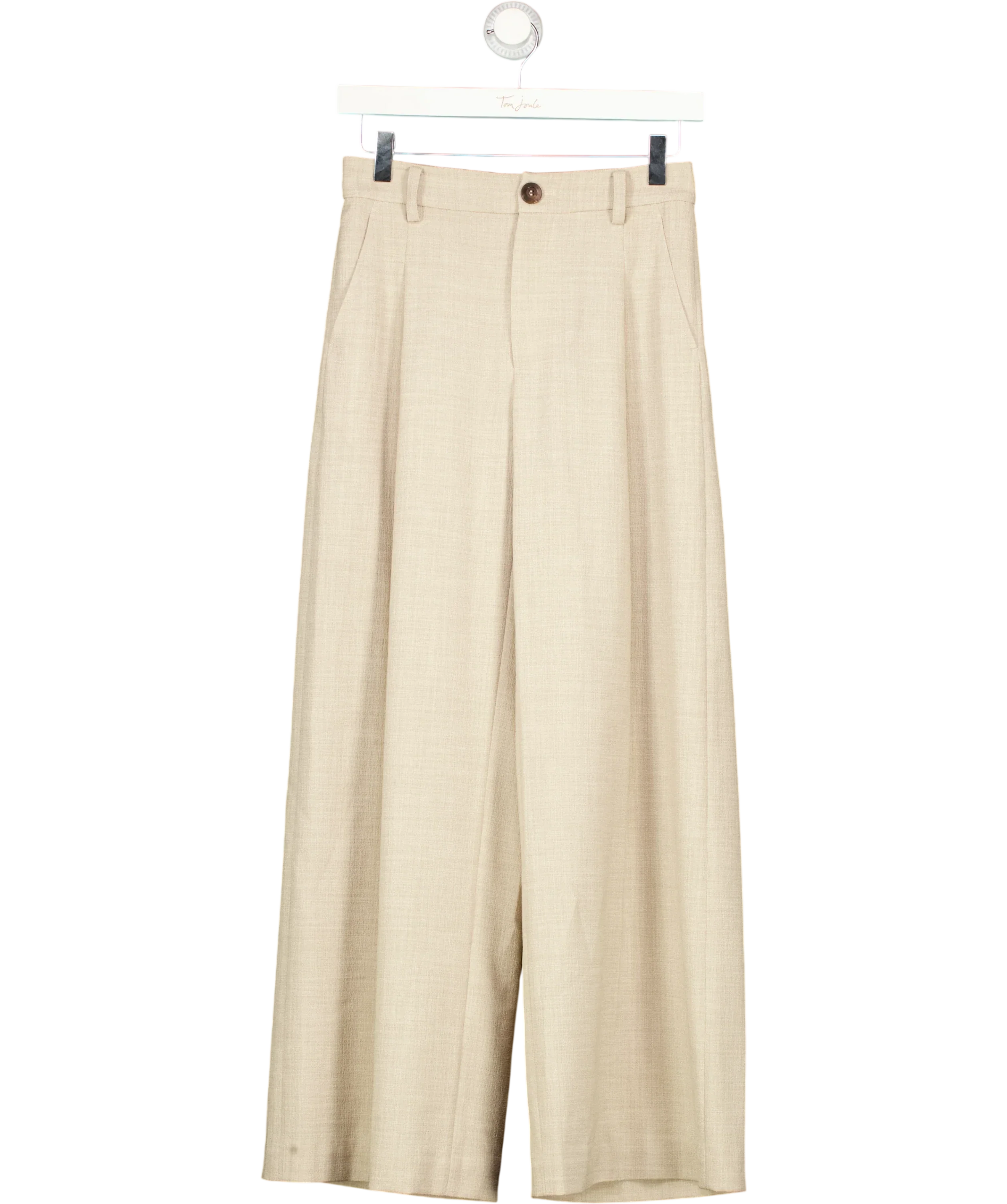 Fabrique Beige ESSENTIAL Solo Baggy Pants in Linen Style Blend, size UK XS — front