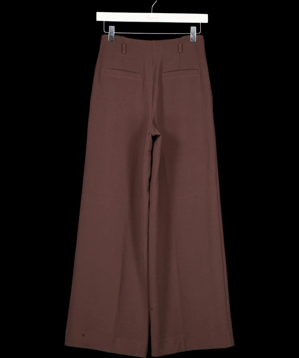FOREVER NEW Brown Petite Wide Leg Trousers Chocolate, size UK 6 — label