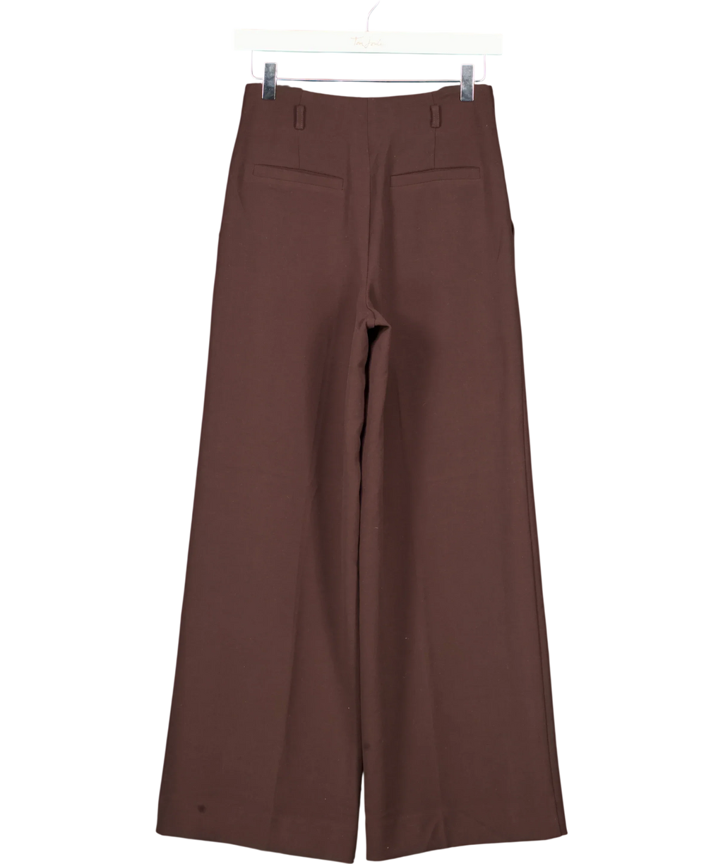 FOREVER NEW Brown Petite Wide Leg Trousers Chocolate, size UK 6 — back
