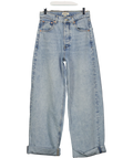 Albaray Blue Full Length Wide Leg Jeans Light Wash, size UK 8 — front