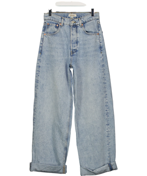 Albaray Blue Full Length Wide Leg Jeans Light Wash UK 8