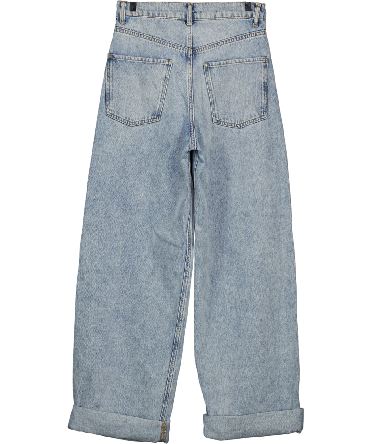 Albaray Blue Full Length Wide Leg Jeans Light Wash, size UK 8 — back