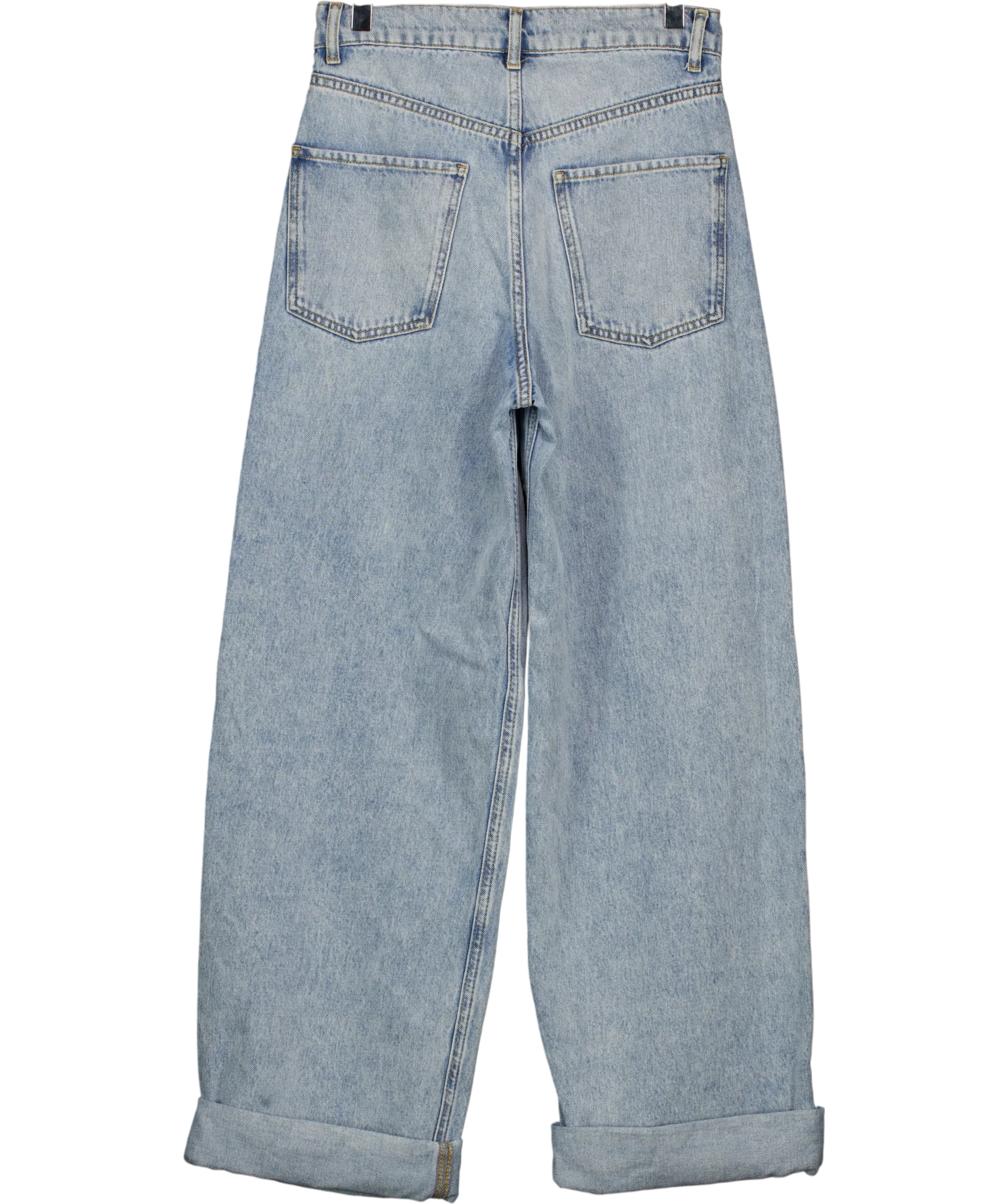 Albaray Blue Full Length Wide Leg Jeans Light Wash, size UK 8 — back