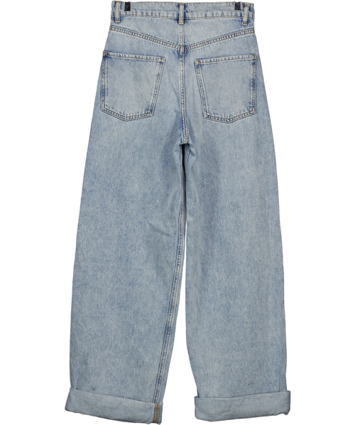 Albaray Blue Full Length Wide Leg Jeans Light Wash, size UK 8 — back