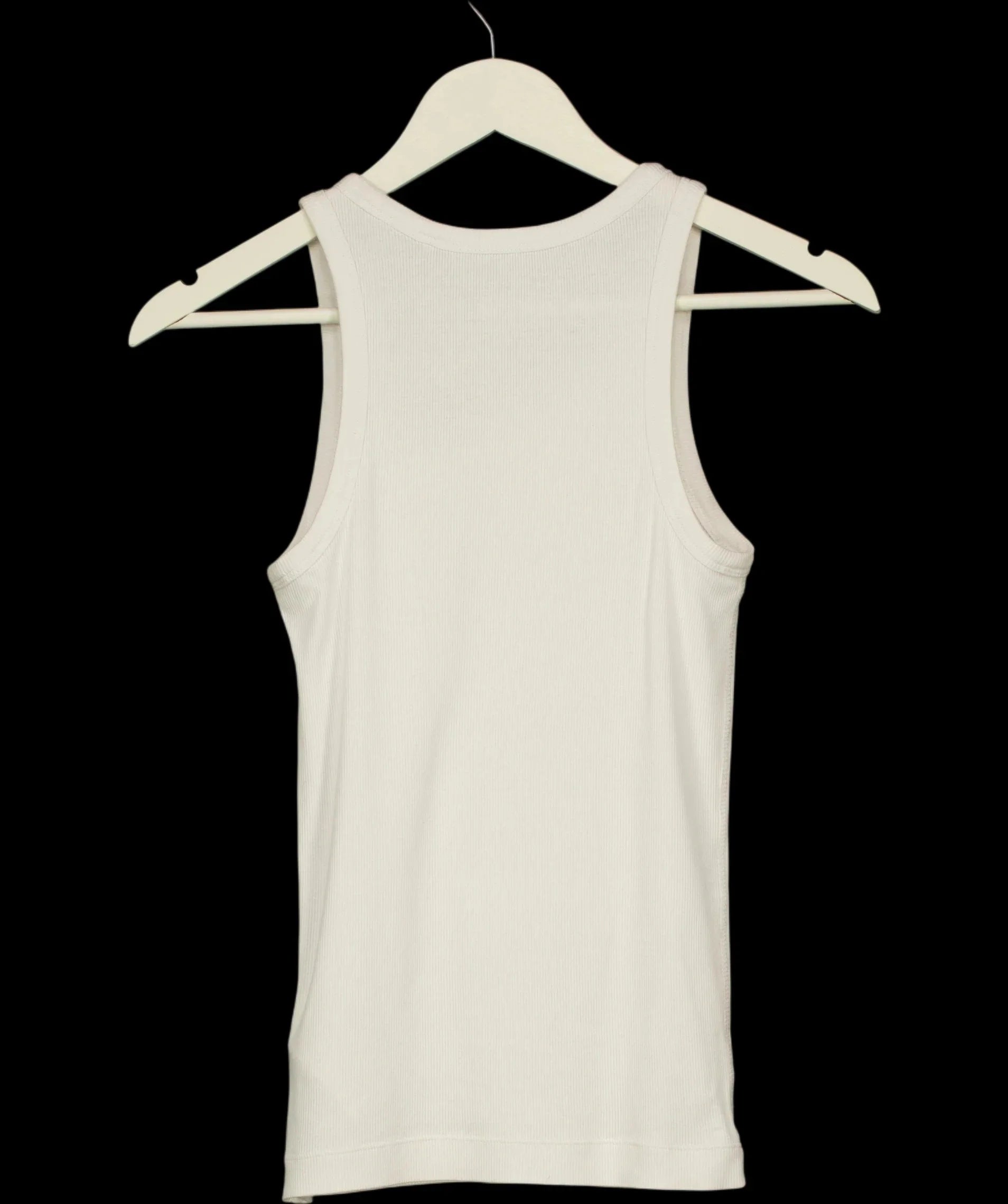 cos White Organic Cotton Ribbed Tank Top White, size UK XS — label