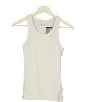 cos Organic Cotton Ribbed Tank Top White UK XS