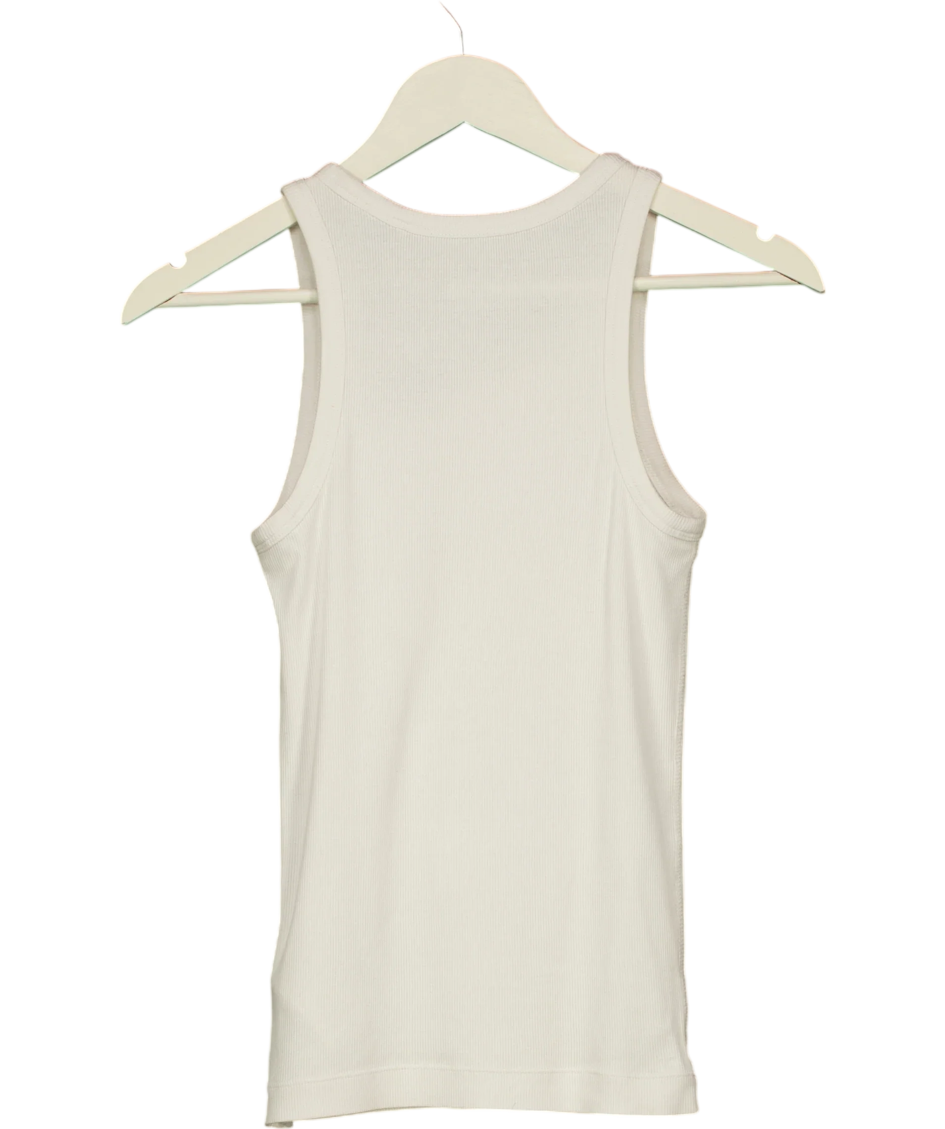 cos White Organic Cotton Ribbed Tank Top White, size UK XS — back