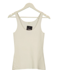 LILYSILK Cream Milano Knit Silk Viscose Tank Top, size UK S — front
