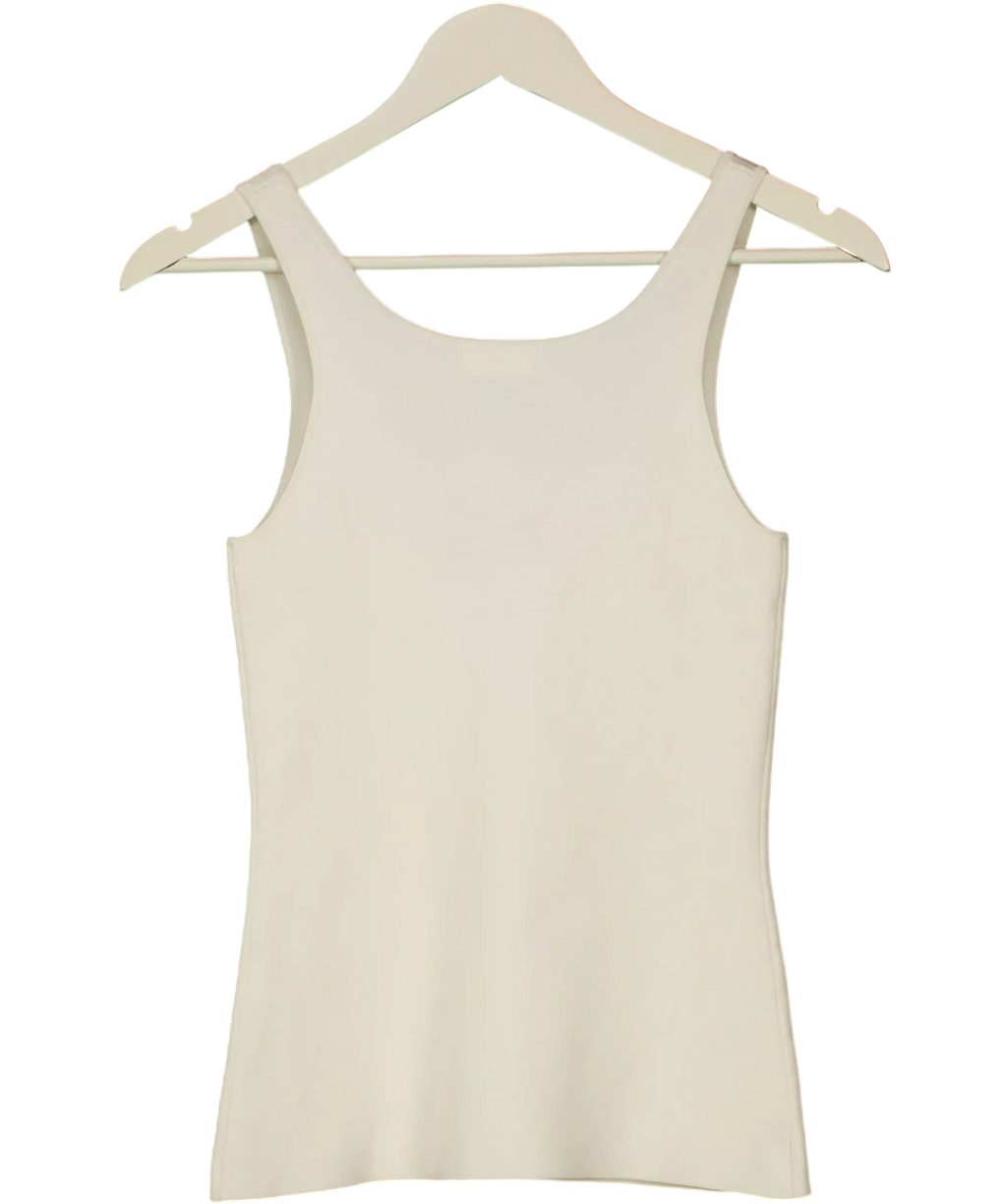 LILYSILK Cream Milano Knit Silk Viscose Tank Top, size UK S — back