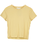 ASEMBLY LABEL Yellow Short Sleeve Basic T-Shirt Butter Yellow S, size UK 6 — front