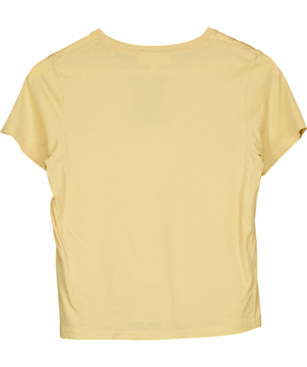 ASEMBLY LABEL Yellow Short Sleeve Basic T-Shirt Butter Yellow S, size UK 6 — back