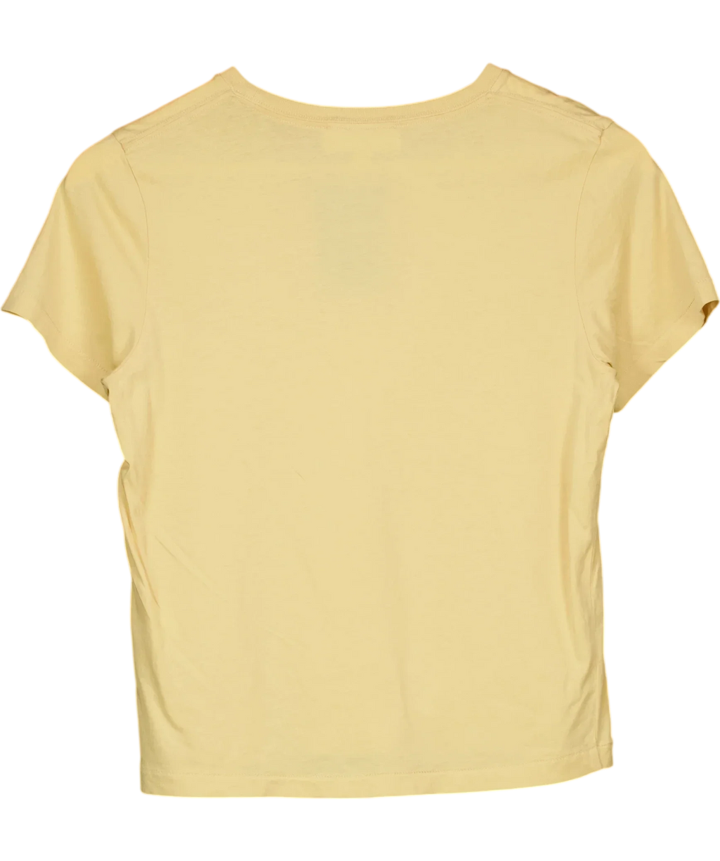 ASEMBLY LABEL Yellow Short Sleeve Basic T-Shirt Butter Yellow S, size UK 6 — back