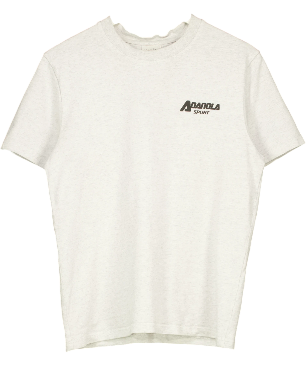 Adanola Grey Sport Logo Oversized T-Shirt Light Grey Melange, size UK S — front