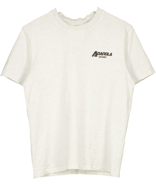 Adanola Grey Sport Logo Oversized T-Shirt Light Grey Melange, size UK S — front