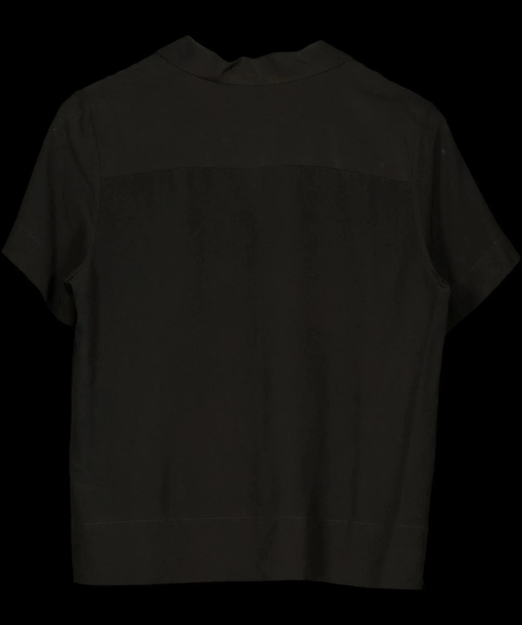 LILYSILK Black Casual Short Sleeves Loose Silk Shirt Black Sz S, size UK 10 — label