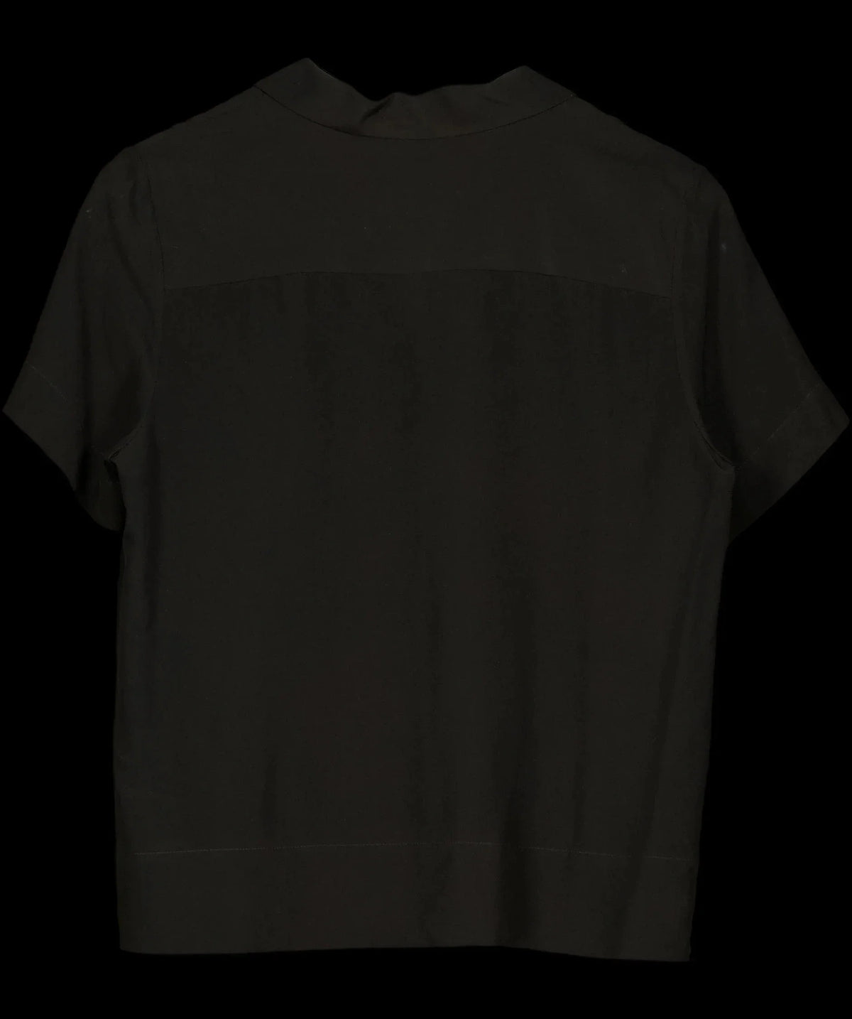LILYSILK Black Casual Short Sleeves Loose Silk Shirt Black Sz S, size UK 10 — label