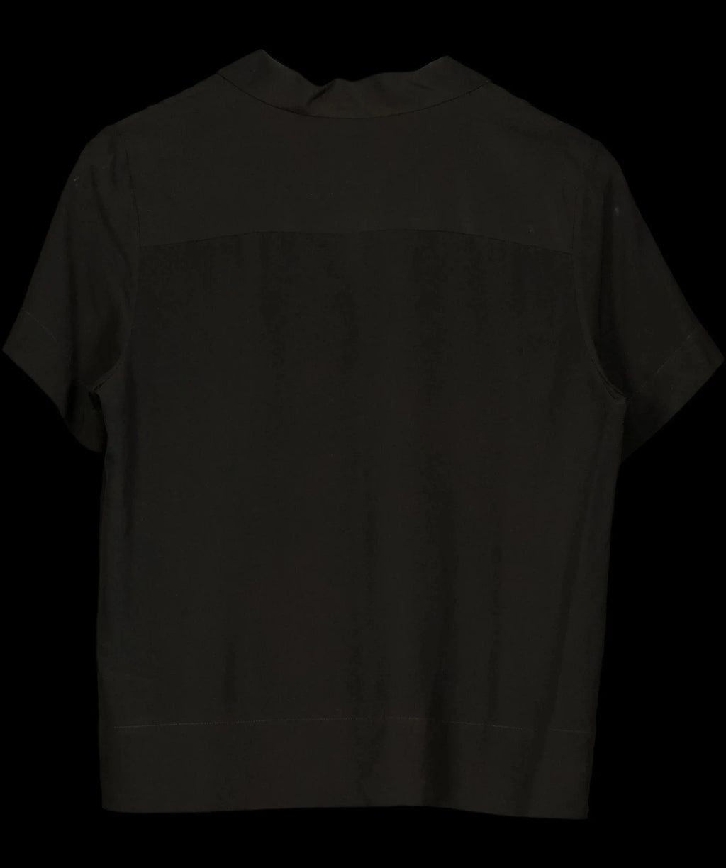 LILYSILK Black Casual Short Sleeves Loose Silk Shirt Black Sz S, size UK 10 — label