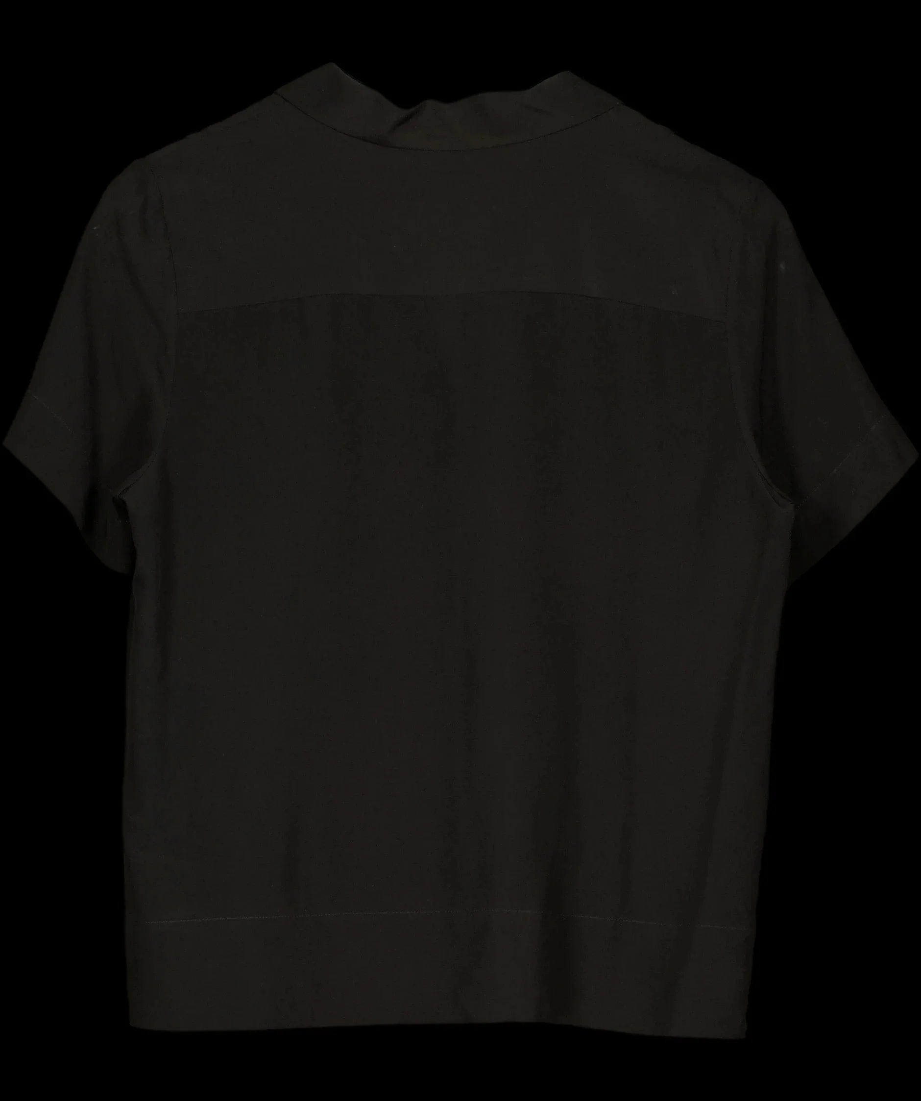LILYSILK Black Casual Short Sleeves Loose Silk Shirt Black Sz S, size UK 10 — label