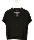 LILYSILK Black Casual Short Sleeves Loose Silk Shirt Black Sz S, size UK 10 — front