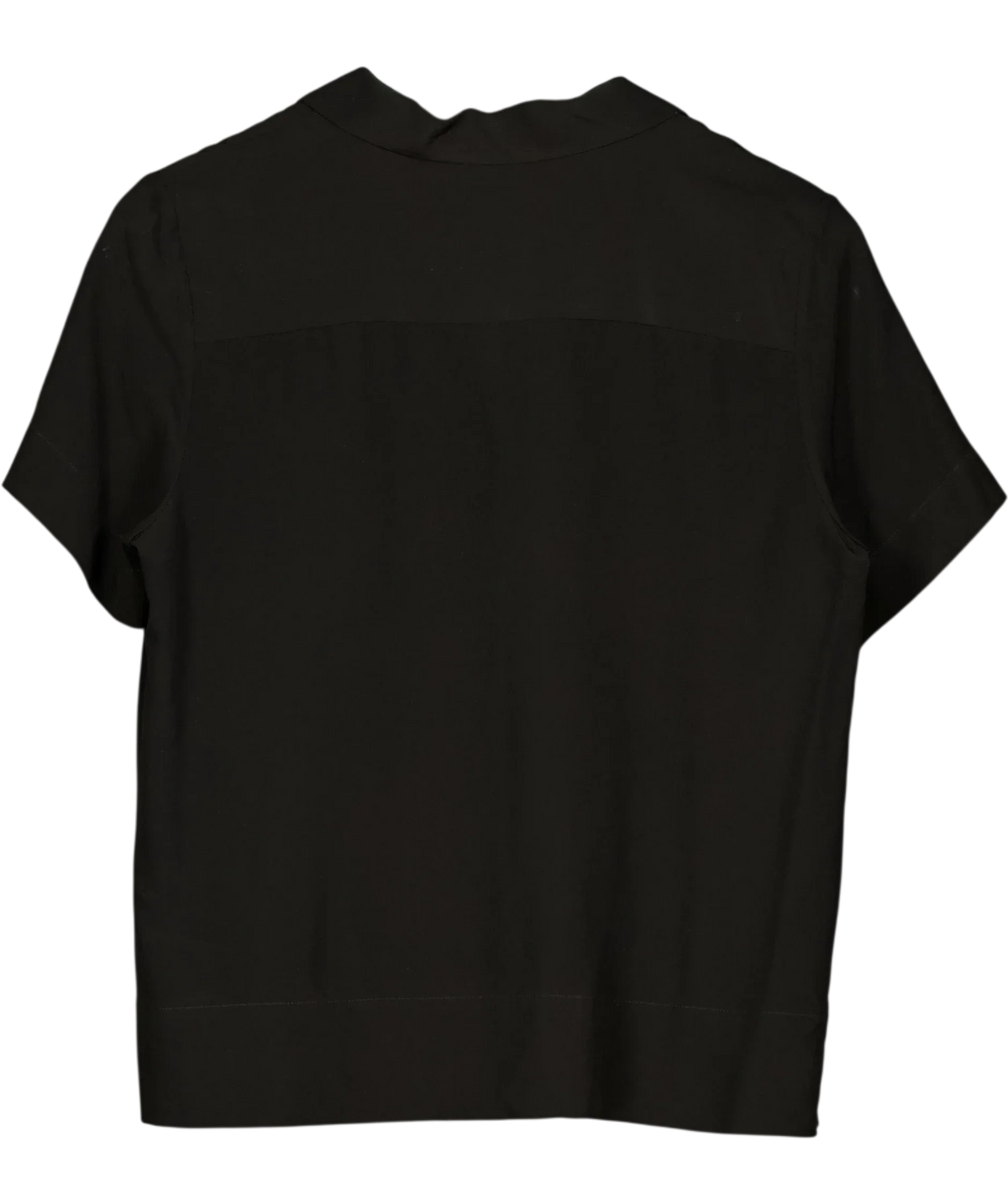 LILYSILK Black Casual Short Sleeves Loose Silk Shirt Black Sz S, size UK 10 — back