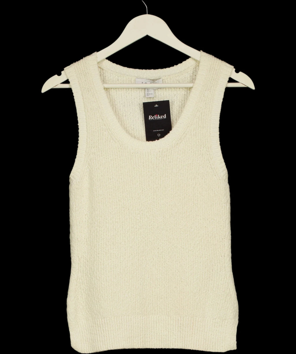 & OTHER STORIES Cream Knitted Tank Top Cream, size UK S — detail