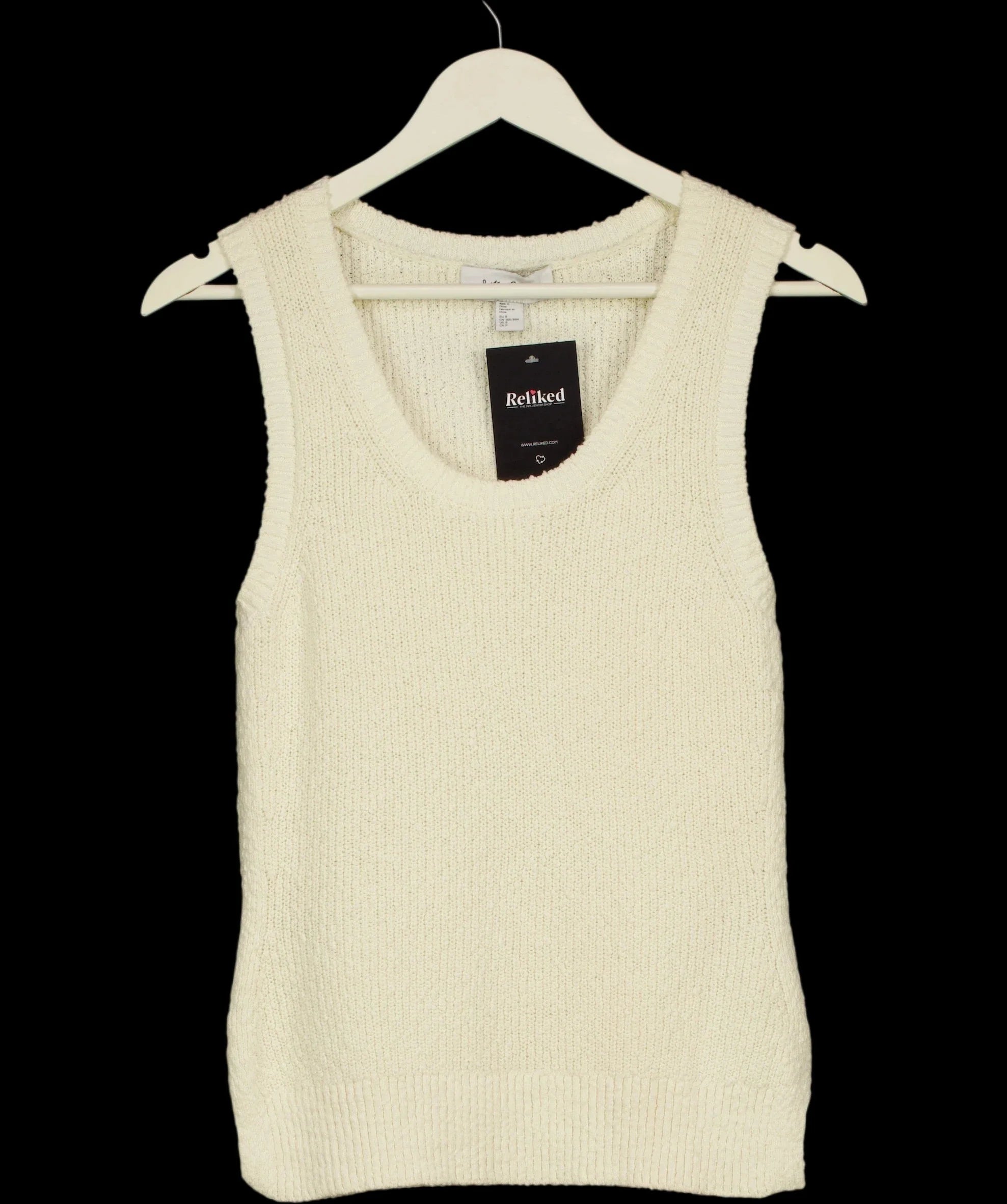 & OTHER STORIES Cream Knitted Tank Top Cream, size UK S — detail